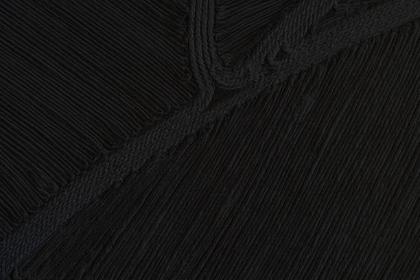 istock Closeup of a woven black fabric background 1442903346