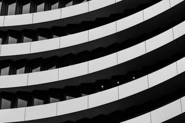 istock Modern multi-story building with concave shapes 1442903733