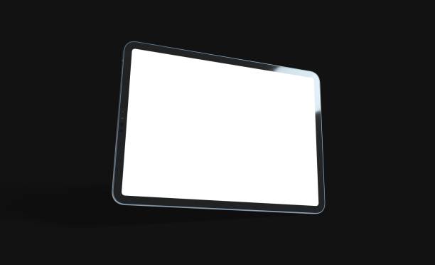 istock Tablet with a blank screen isolated on a black background 1442906932