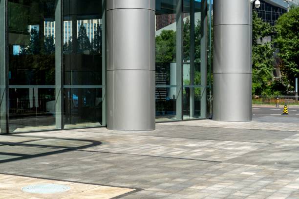 istock empty ground floor of modern street for copy space. 1442907825