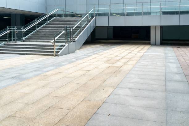 istock empty ground floor of modern street for copy space. 1442907855