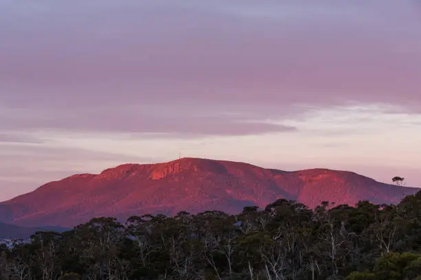 Photo of Mesmerizing view of sunrise on Mount Wellington, Kunanyi, Hobart, Tasmania, Australia