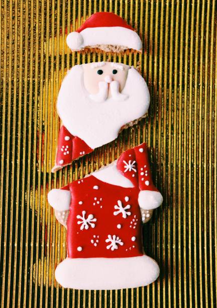 istock Vertical shot of a broken Santa Claus cookie 1442908921