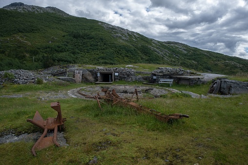 Gronsvik, Norway – July 09, 2022: Gronsvik, Norway - July 09, 2022: Gronsvik Fort was a German coastal fort in the north of Helgeland. The coastal fort was built by Soviet prisoners