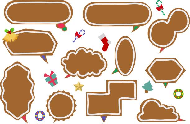 illustrations, cliparts, dessins animés et icônes de ensemble de set d’éruption style pain d’épices de noël - cookie christmas gingerbread man candy cane
