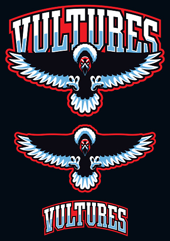 Team mascot illustration with vulture bird of prey.