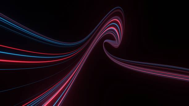 istock 3d render motion line of speed and power or light trails. High-speed light with curve movement beam. 5G Technology fast and futuristic background. Abstract motion blur. 1442919283