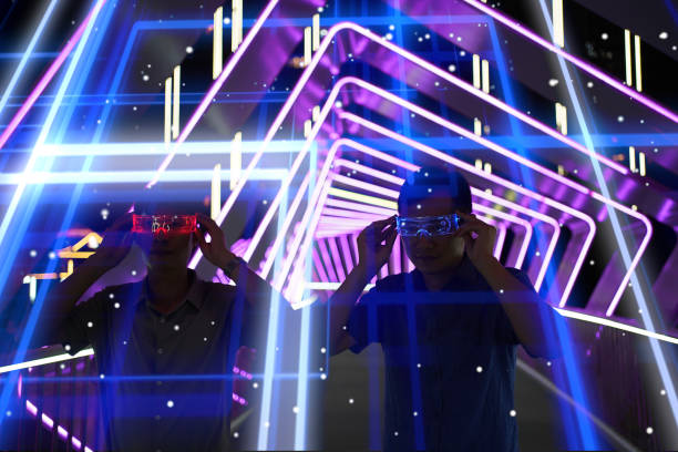 istock Particle effect of glowing glasses 1442920224