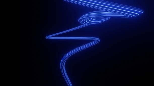 istock 3d render motion line of speed and power or light trails. High-speed light with curve movement beam. 5G Technology fast and futuristic background. Abstract motion blur. 1442921264