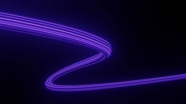 istock 3d render motion line of speed and power or light trails. High-speed light with curve movement beam. 5G Technology fast and futuristic background. Abstract motion blur. 1442921331