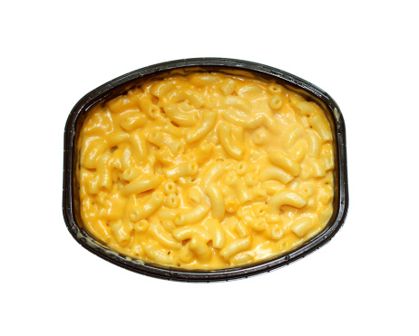 A microwave meal of mac and cheese