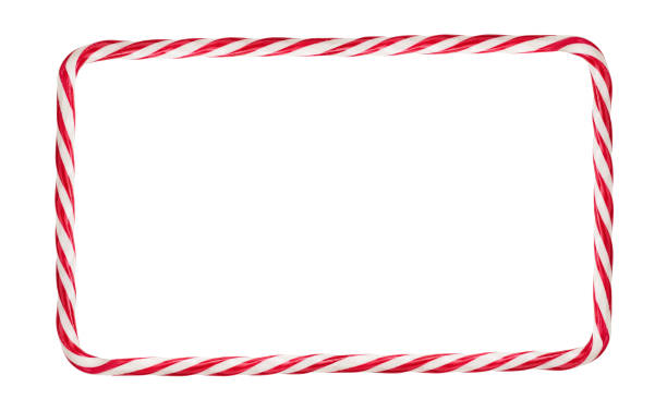 istock Candy cane, christmas frame isolated on white background 1442924009