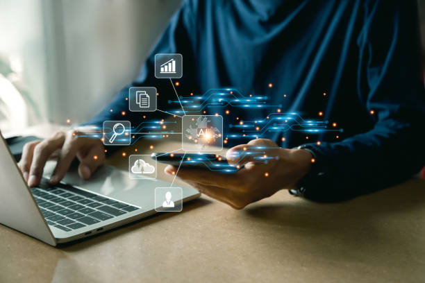 istock AI learning and business artificial intelligence, modern , transformation of ideas and the adoption of technology in business in the digital age, enhancing global business capabilities , Ai. 1442925318