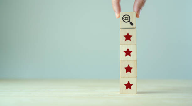 istock Performance appraisal in HRM concept. Quality control management, quality evaluation, ISO certification. Product, service quality warranty. Customer review survey and satisfaction assessment concept. 1442925410