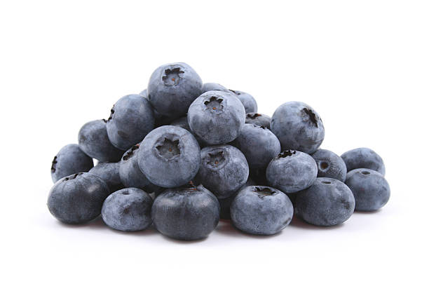 istock Pile of blueberries on white background 144292572