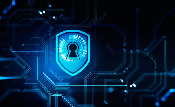istock Cybersecurity hologram and lock shield, privacy and data protection 1442929789