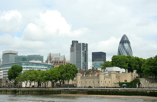 istock Tower of London and financial district 144293032