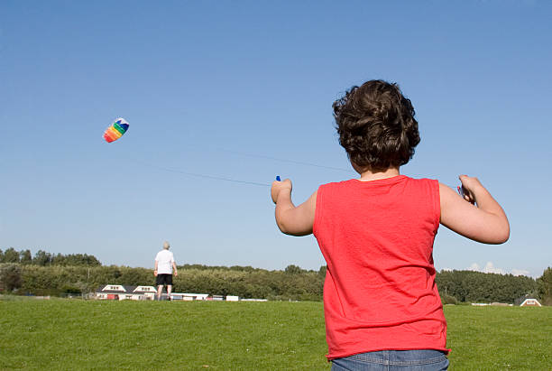 Boy kitting stock photo