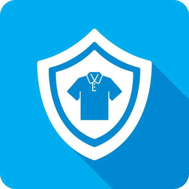 Vector illustration of Shield Polo Shirt Icon Silhouette