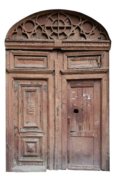 istock old gate with a door. cracked old paint 1442935140