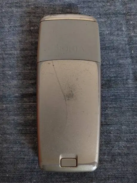 Back side of an old Nokia mobile phone.