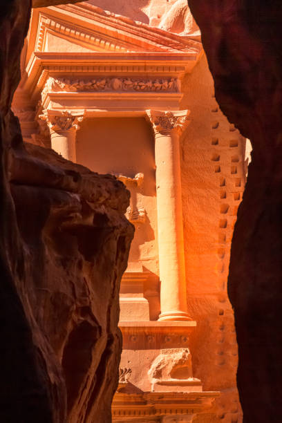 istock Petra, Jordan Siq, Treasury, Al Khazneh frame view 1442939102