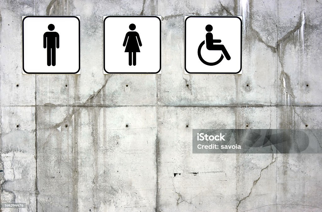 Toilet signs Male, female and disabled toilet signs Adult Stock Photo