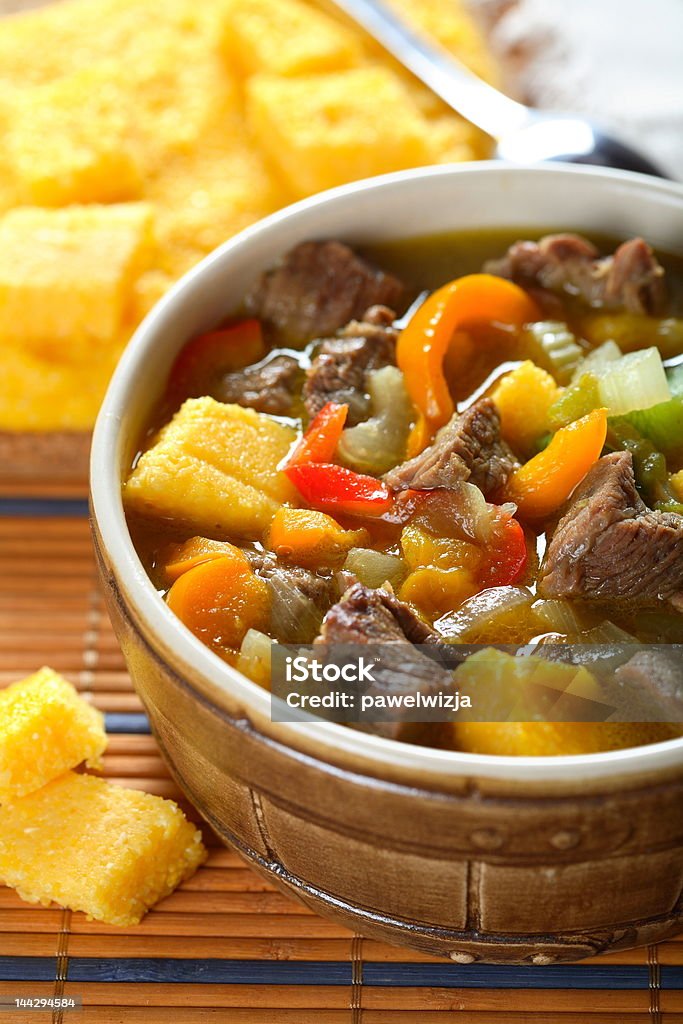 スープ、野菜と肉 - オレンジ色のロイヤリティフリーストックフォト