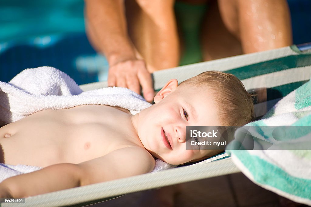 Baby Boy na deckchair - Royalty-free 2-3 Anos Foto de stock