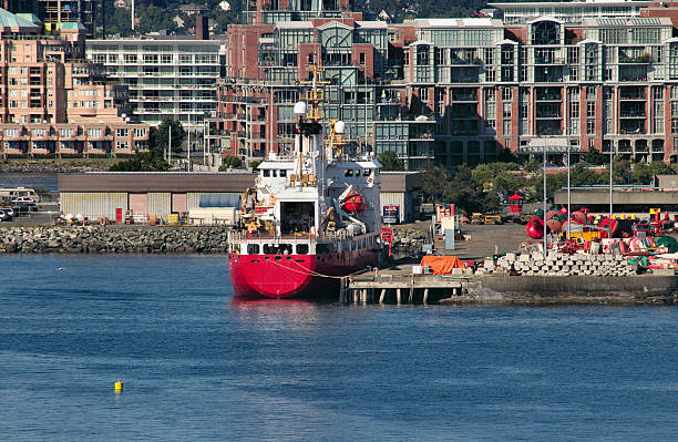 Tugboat Docked In Victoria stock photo