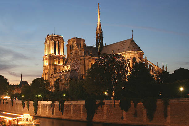 istock Backview of Notre Dame de Paris at sunset 144295599