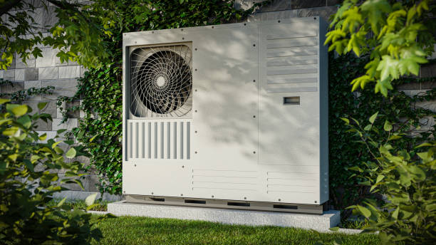 istock A heat pump against a wall covered with ivy. 3d render showing renewable energy sources. 1442958272