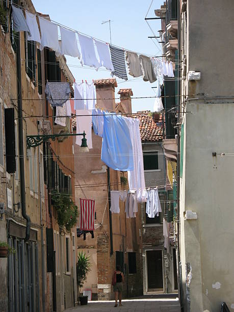 Clothes lines stock photo