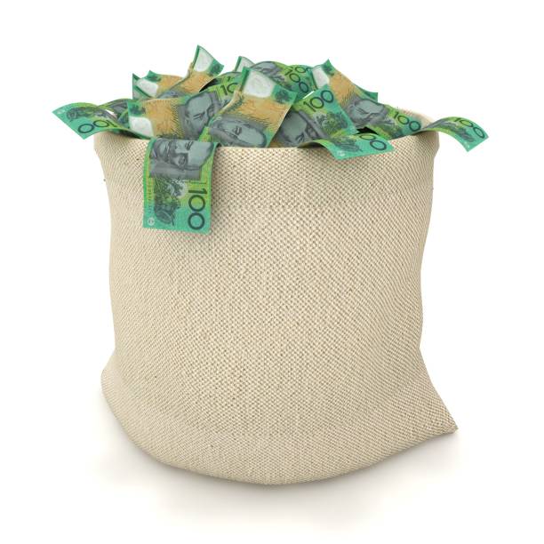 Australian money bag finance stock photo