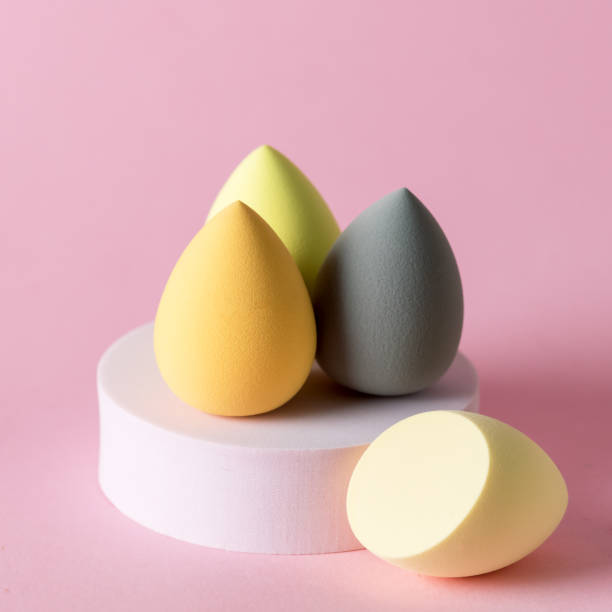 istock Makeup Sponges on White Geometric Podium Pink Background Square 1442965535
