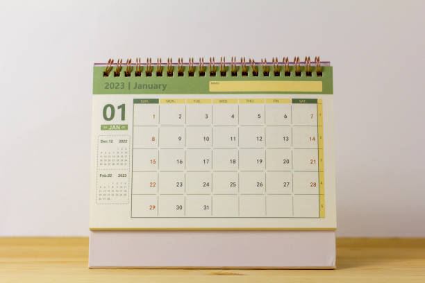 istock The calendar for January 2023 is on the table. 1442967842