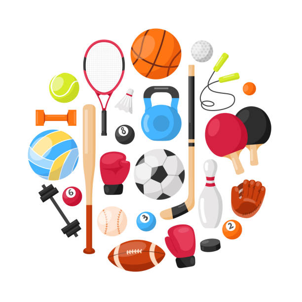 sportgeräte hintergrund - golf symbol icon set computer icon stock-grafiken, -clipart, -cartoons und -symbole