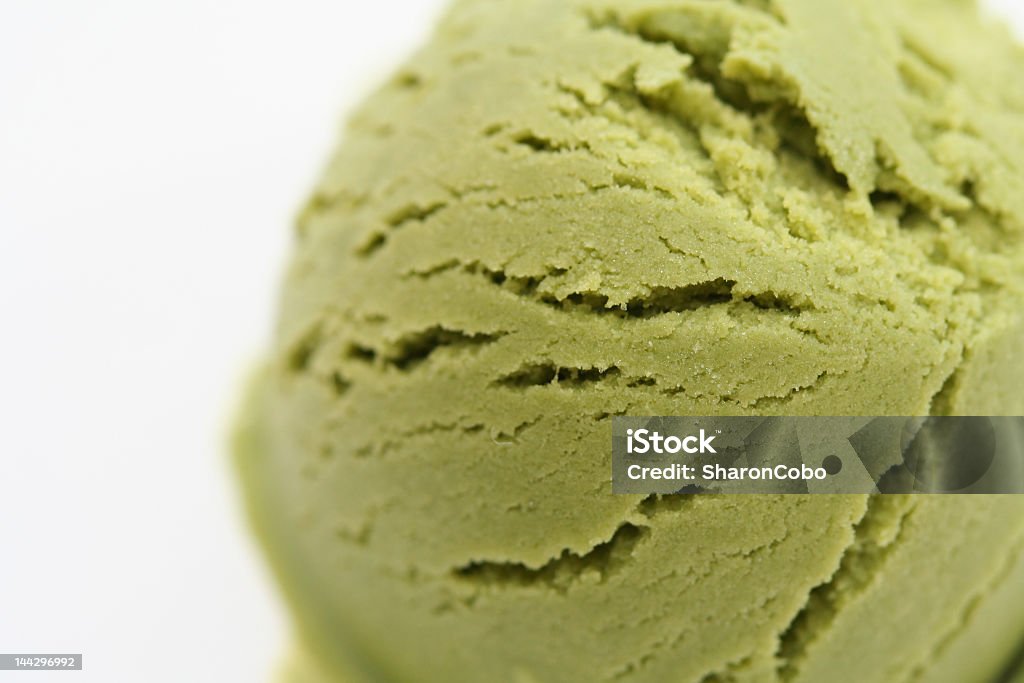 Green Tea Ice Cream A scoop of Green Tea Ice Cream on a white background. Asia Stock Photo