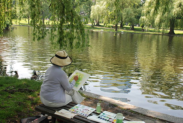 istock Woman painting in park #2 144297028
