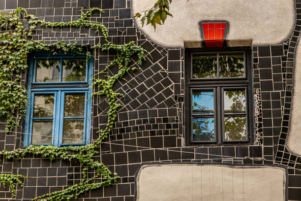 Hundertwasser house in Vienna stock photo