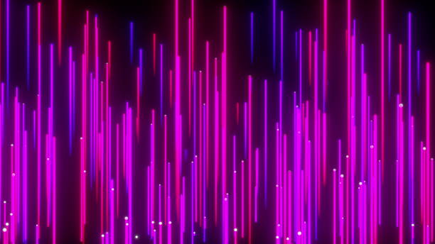 istock Bright neon lines. Retro colorful wallpaper 1442973463