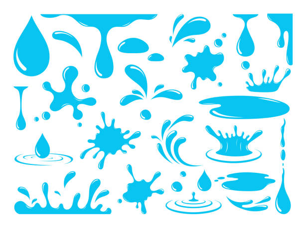 kapky vody nebo oleje - water splash stock ilustrace