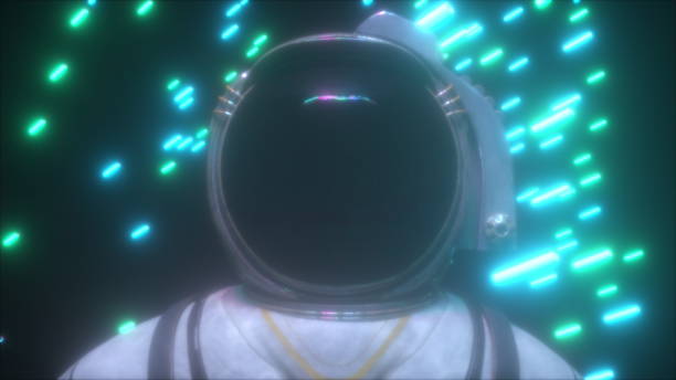 istock Astronaut with neon lines 1442975059