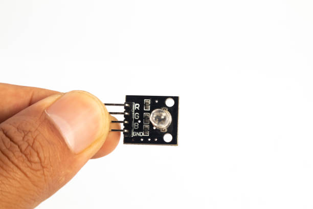istock A hand held RGB LED module. This module is used for electronics hobbyists for DIY materials. 1442979882