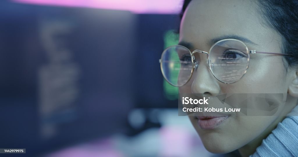 Coder Face Computer Coding Programming And Woman Programmer Face With Glasses For ...