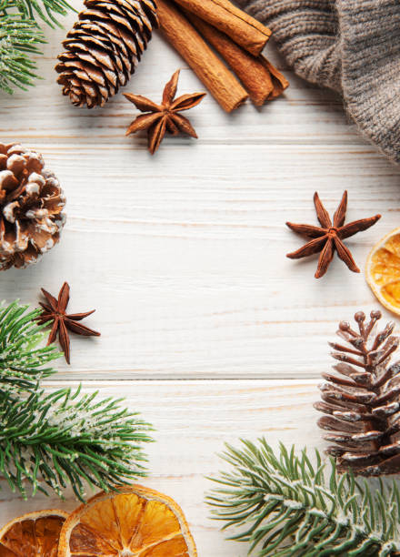 istock Christmas decoration with presents making a frame with copy space. 1442980148