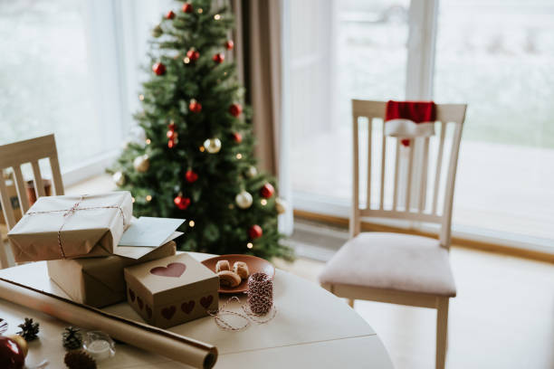 istock Still life of a Christmas gift table 1442981607
