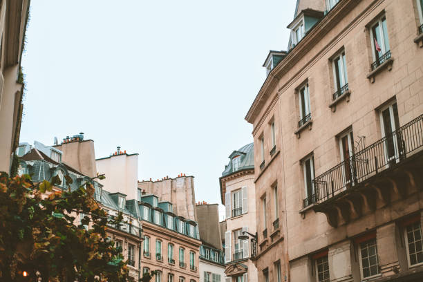 istock Typical apartment building facades in Paris. 1442981659