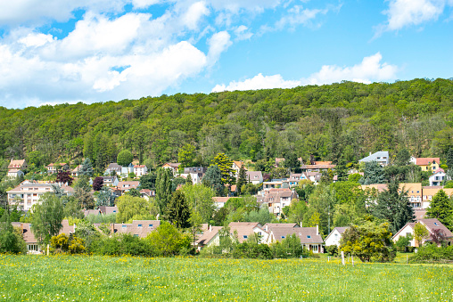view of the village of Chevreuse, parisian region, France