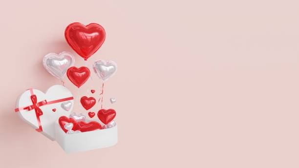 istock 3d rendering heart shape opened gift box with hearts inside for valentine's day sales promotion. 1442986880